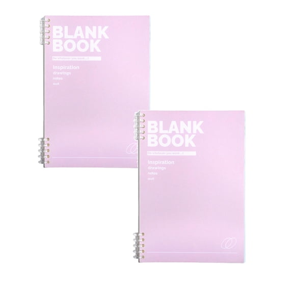2 Pcs 6-Ring Spiral Notebook B5 Loose-leaf Notebook Refillable Notebook Thick Plastic Hardcover Detachable Notebook Ruled 60 Sheets/120 Pages Journals for Notes, 9.84x7.01 Inch, Pink