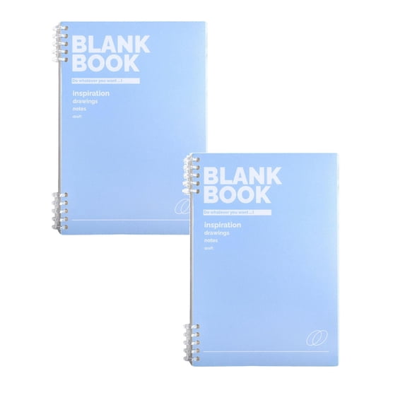 2 Pcs 6-Ring Spiral Notebook B5 Loose-leaf Notebook Refillable Notebook Thick Plastic Hardcover Detachable Notebook Ruled 60 Sheets/120 Pages Journals for Notes, 9.84x7.01 Inch, Blue