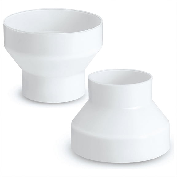 2 Pcs 6 to 4 Inch Duct Reducer Increaser ABS Air Adapter Fan or Dryer Vent Pipe Connector, White