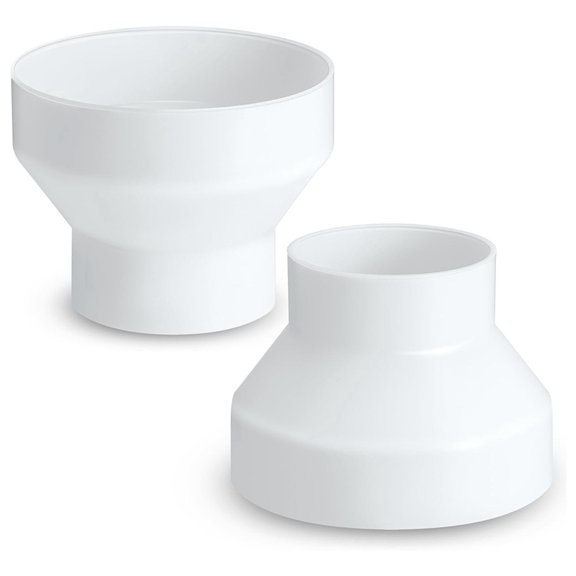 2 Pcs 6 to 4 Inch Duct Reducer Increaser ABS Air Duct Adapter Duct Fan or Dryer Vent Adapter  Pipe Connector, White