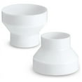 thumbnail image 1 of 2 Pcs 6 to 4 Inch Duct Reducer Increaser ABS Air Adapter Fan or Dryer Vent Pipe Connector, White, 1 of 7