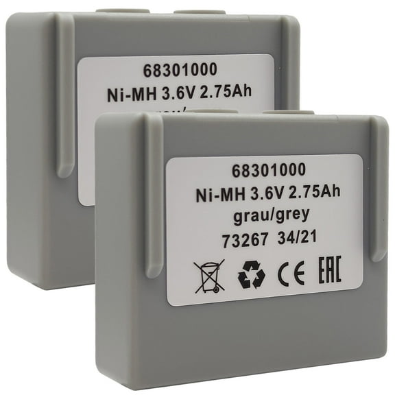 (2-Pcs) 68301000 68300900 3.6V 2750mAh Ni-Mh Battery for HETRONIC Remote Control Grey Rechargeable Battery (3.6 Volt, 2.75Ah, Rechargeable)