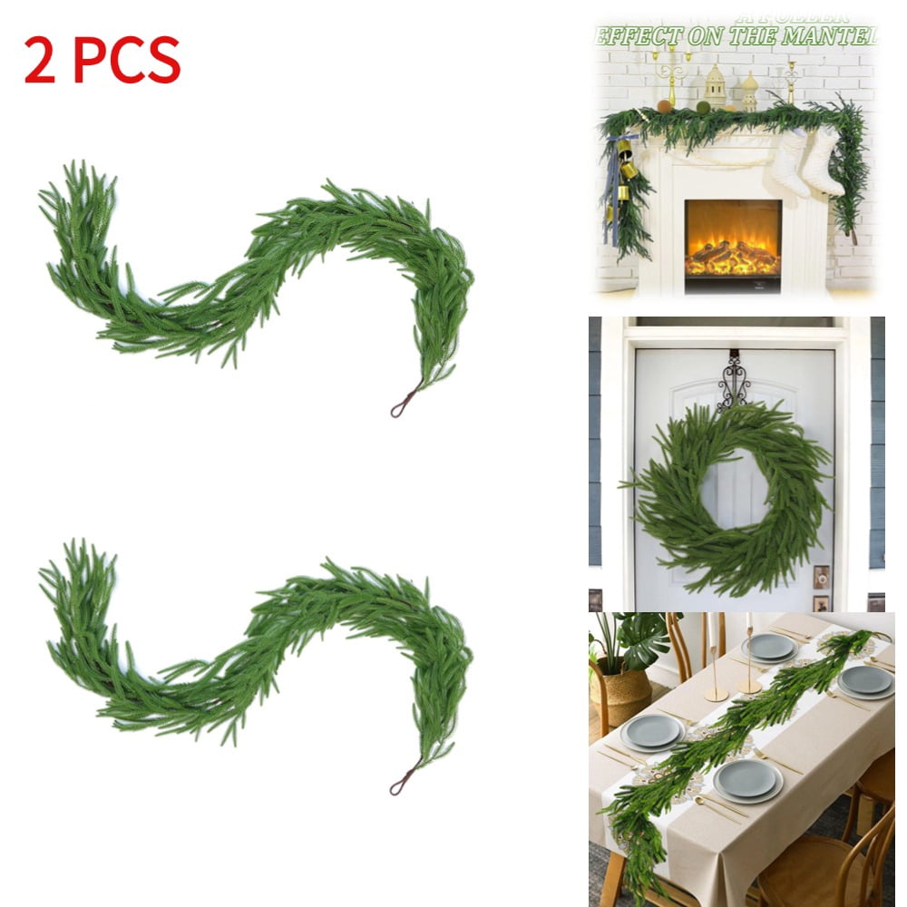 6ft Real Touch Artificial Cypress Christmas Garland - 168 Branches For Indoor/Outdoor Decor