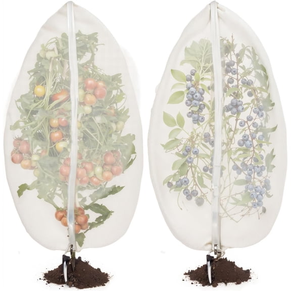2 Pcs 6x6ft Fruit Tree Covers with Zipper and Drawstring,Nets to Protect Garden Blueberry Bushes from Birds and Insects, Fruit Tree Netting for Vegetable