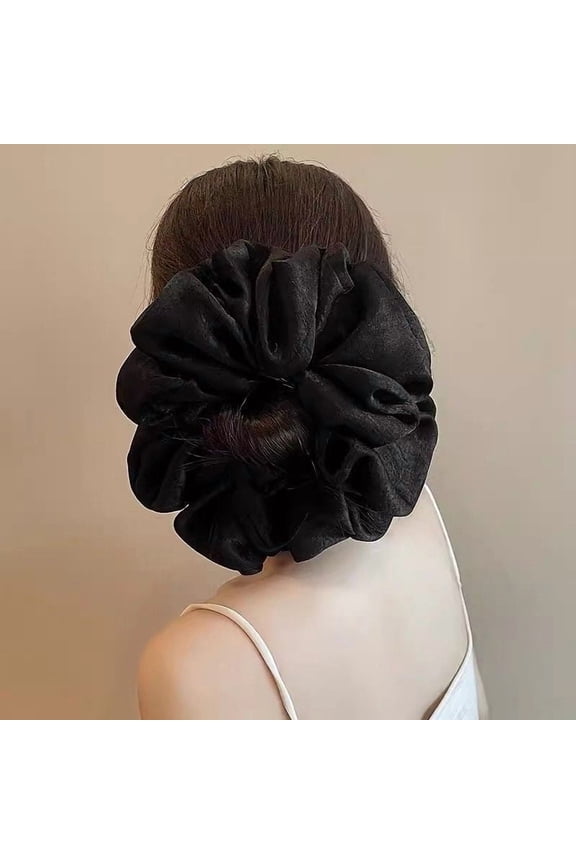 2 Pcs 7 Inches Extra Large Scrunchies for Women Large Scrunchie Satin Oversized Silk Thick Elastic Hair Ties Jumbo Hair Scrunchies for Buns, Sleep & Ponytail