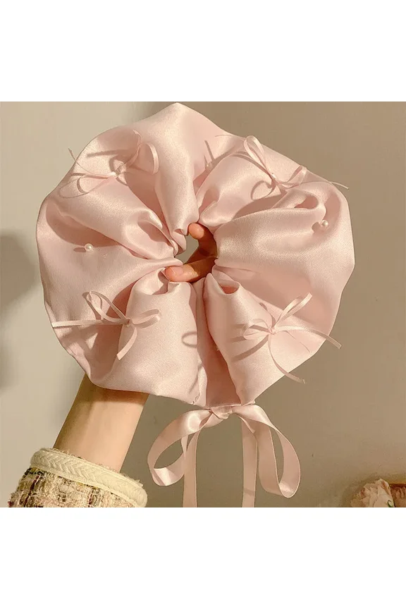 2 Pcs 7 Inches Extra Large Scrunchies for Women Large Scrunchie Satin Oversized Silk Thick Elastic Hair Ties Jumbo Hair Scrunchies for Buns, Sleep & Ponytail