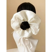 2 Pcs 7 Inches  Extra Large Scrunchies for Women Large Scrunchie Satin Oversized Silk Thick Elastic Hair Ties Jumbo Hair Scrunchies for Buns, Sleep & Ponytail