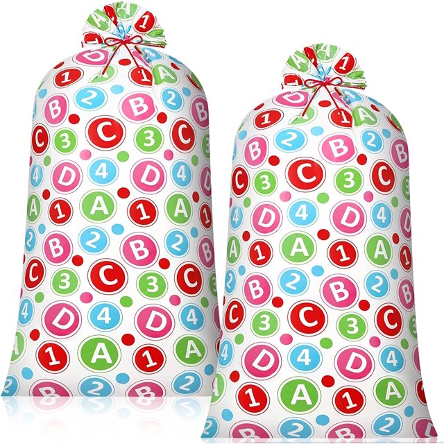 2 Pcs 70 Inches Jumbo Gift Bag Baby Shower Bags Large Oversized Plastic