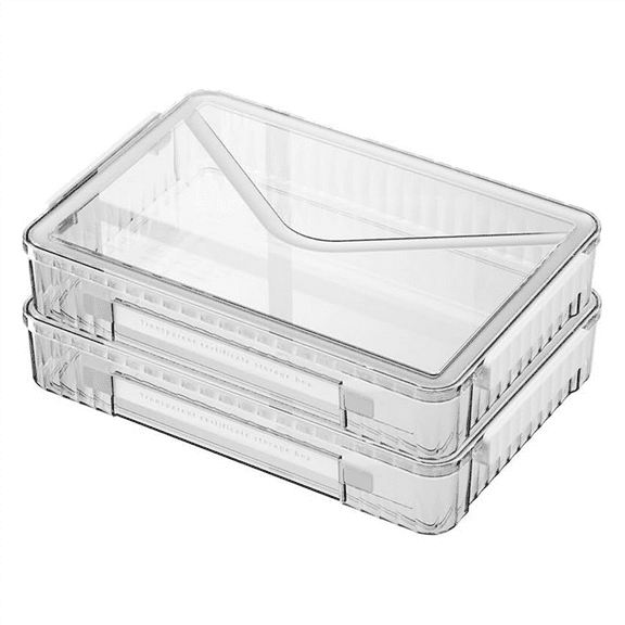 2 Pcs 8.5 X 11 Paper Storage,Clear Plastic Organizer for A4 with Handle Files Portable Project Case,Art