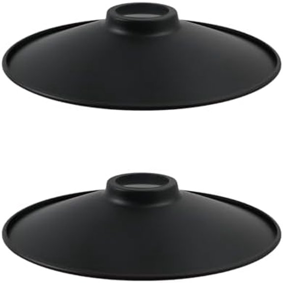 2 Pcs 8.66" Metal Cone Lamp Shades Iron Lampshade Industrial Pendant Light Shade Replacement Vintage Bulb Guard for Pendant Light Table Lamp Hanging Ceiling(Black)