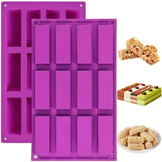 Webake Chocolate Molds Silicone Bar Mold for Granola Cereal Energy Bars,  4.5 Inch Long Rectangular For Baking, Butter, 8 Cavities