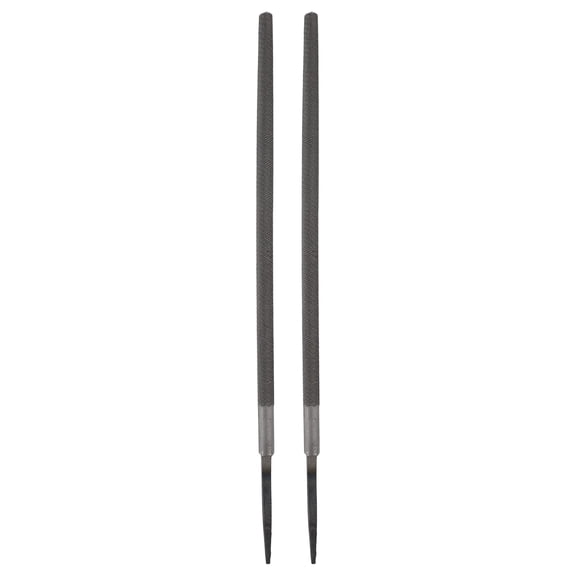 2 Pcs 8" Round Fine Cut File Fine Metal File without Handle, Grey