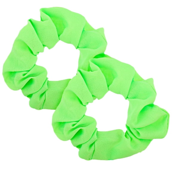 2 Pcs 80s Neon Scrunchies Green Scrunchie Solid Neon Hair Accessories Elastic Neon Green Scrunchies Large Voile Hair Ties Hair Bands Ponytail Hair Scrunchies for Women Girls