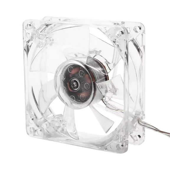 2 Pcs 8cm USB Colorful Light Transparent PC Cooling Fan 5V 800 RPM 4 LED Colors Red Blue Green Orange Low Noise 25dB 10000 Hours Lifespan for Computer CPU Case Laptop Desktop