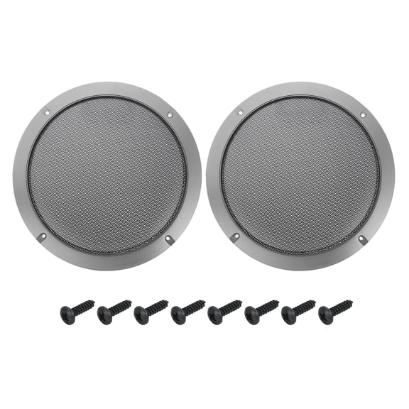 2 Pcs 8inch Black Speaker Grill Mesh Metal Woofer Guard Protector Dust Cover Iron Gray Decorative Circle ABS Frame with Screws