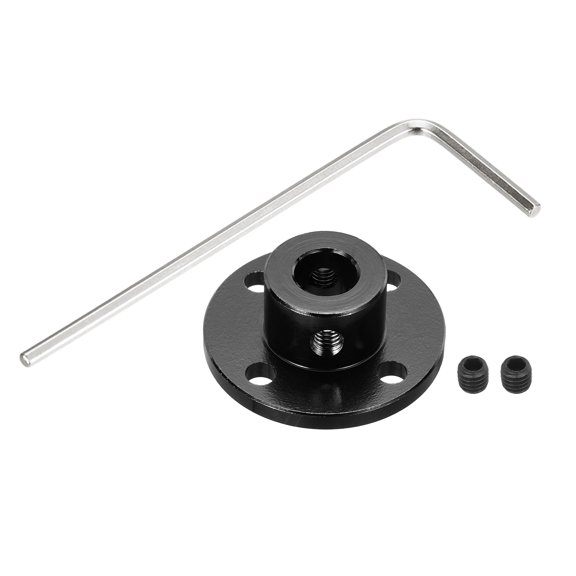 2 Pcs 8mm Flange Coupling Connector with Hex Wrench and Fastening Screw,Black