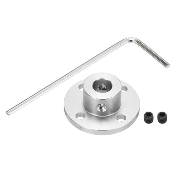 2 Pcs 8mm Flange Coupling Connector with Hex Wrench and Fastening Screw,Silver