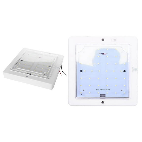 2 Pcs 9W 12V Car Caravan Rv Led Interior Roof Ceiling Interior Lamp Dome Light, Warm Light & Cold White