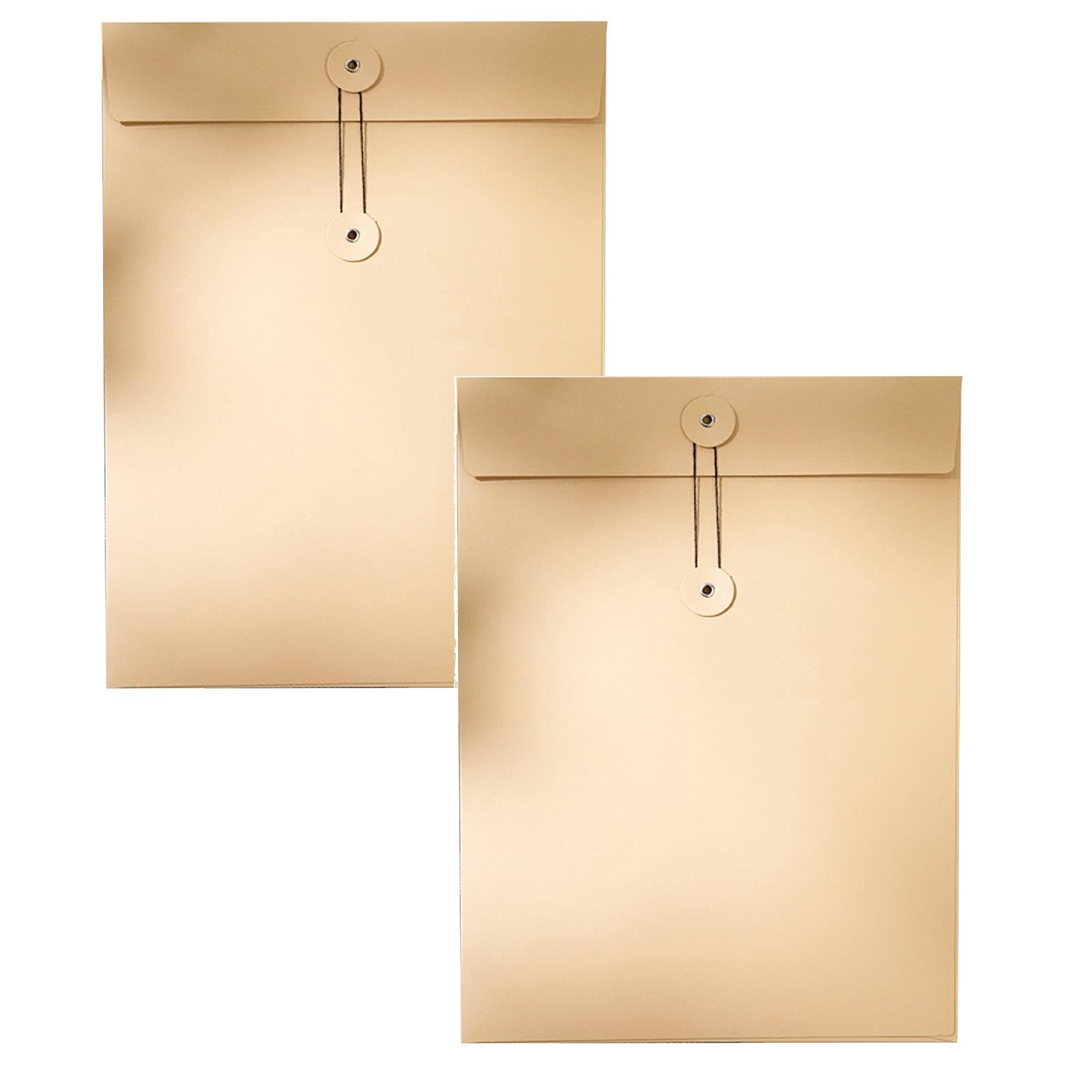 2 Pcs A4 Kraft String File Folder Envelope ，String Tie ，Project ...