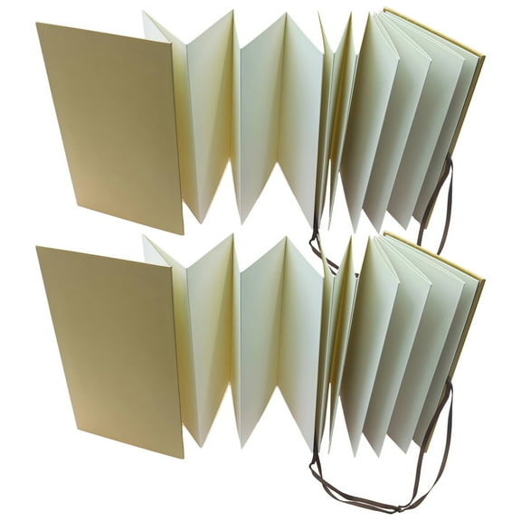 2 Pcs A5 Accordion Sketchbook, Watercolor & Drawing Paper, 38 Pages Double-Sided, Foldable Artist Journal, Ideal for Stamps, Creative Records, Art Projects, and Scrapbooking