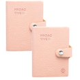thumbnail image 1 of 2 Pcs A7 Travel Notebook Passport Holder Hardcover Journal Notebooks Journals Notebook Faux Leather Refillable Journal with Passport Pocket Notebooks for Work Travel, 3.14"x4.33", Pink, 1 of 6