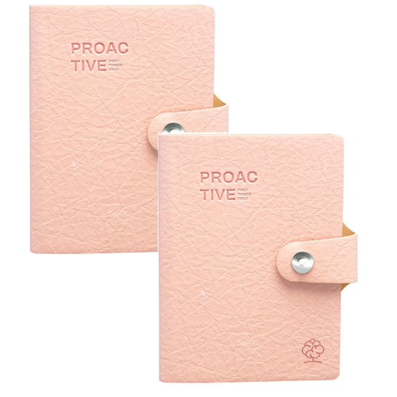 2 Pcs A7 Travel Notebook Passport Holder Hardcover Journal Notebooks Journals Notebook Faux Leather Refillable Journal with Passport Pocket Notebooks for Work Travel, 3.14"x4.33", Pink