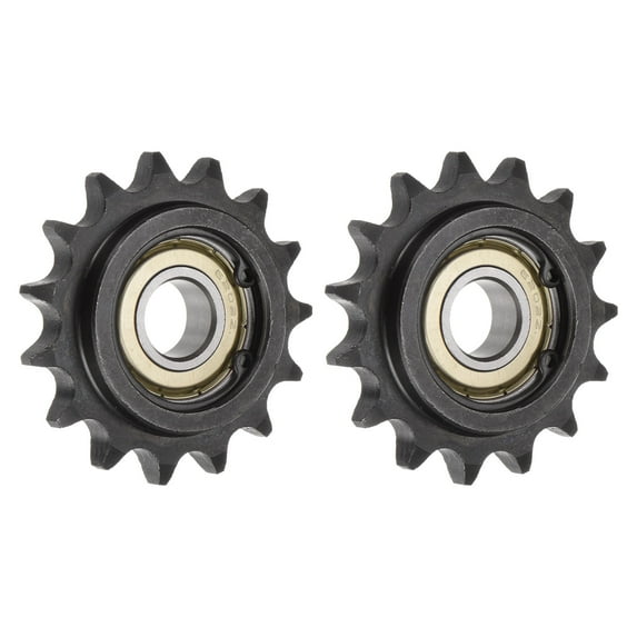 2 Pcs ANSI #40 Roller Chain Idler Sprocket 15mm Bore, 1/2" Pitch, Hardened 15 Teeth Tensioner Sprocket