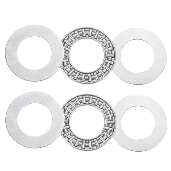 2 Pcs AXK2035 2AS Thrust Needle Roller Bearings with Washers, 0.79" ID, 1.38" OD, 0.16" Thk, Chrome Steel (ABEC5)