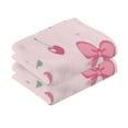 thumbnail image 1 of 2 Pcs Absorbent Face Towel Bath Hand Towels Soft Breathable Cotton Towel Set for Bathroom Kitchen Hotel Spa Decor Bows and Hearts Pattern, 1 of 8