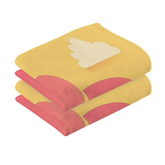 2 Pcs Absorbent Face Towel Bath Hand Towels Soft Breathable Cotton Towel Set for Bathroom Kitchen Hotel Spa Decor Nature-themed Summer