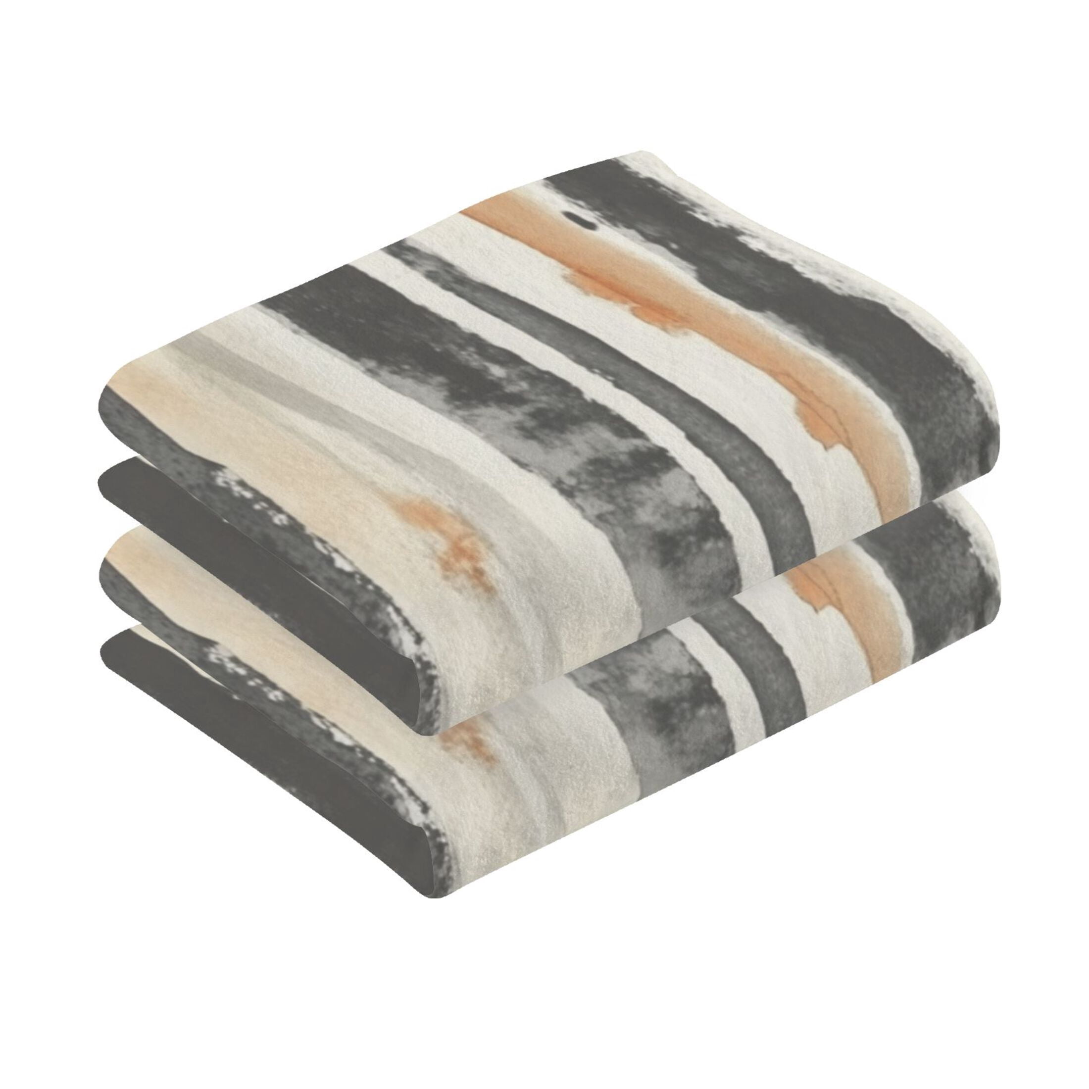 2 Pcs Absorbent Face Towel Bath Hand Towels Soft Breathable Cotton Towel Set for Bathroom Kitchen Hotel Spa Decor Vertical Stripes
