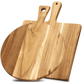 2 Pcs Acacia Wood Cutting Board Set with Handle, Charcuterie Board Decorative Cutting Boards for Kitchen, Serving Tray for Cheese Meat Fruit Pizza Bread Baking, Decorative Wooden for Kitchen