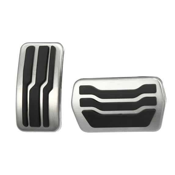 Unique Bargains 2 Pcs Accelerator Pedal and Brake Pedal Cover Set for Ford Escape Metal Rubber Silver Tone Black