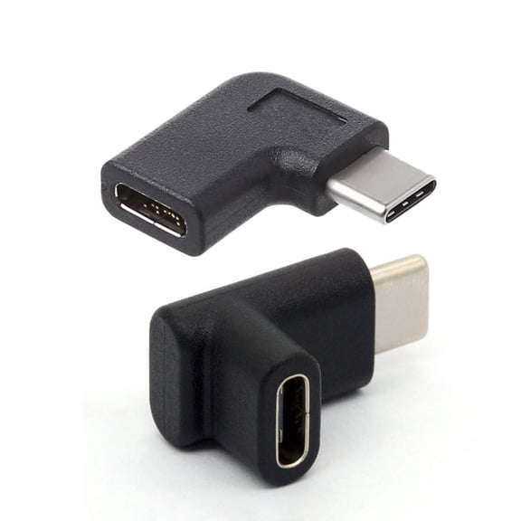 2 Pcs Accessories:1 Pcs Right Angle USB 3.1 Converter Adapter & 1 Pcs 90 Degree Type C Adapter, USB 3.1 Type-C Connector,Black