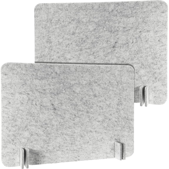 2 Pcs Acoustic Freestanding Desk Divider Desk Partition 16 x 24 Inch Table Freestanding Privacy Panel Visual Distraction and Noise Reducing for Office Classroom (Silver Gray)