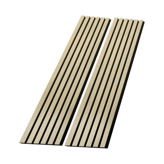 2 Pcs Acoustic Wood Wall Veneer Slat Panels - 94.49” x 12.6” Each -Soundproof Paneling - Interior Sound Absorption Decor Wooden Panels for Great Noise Reduction - Luxury Real Wood- 0.78” Depth