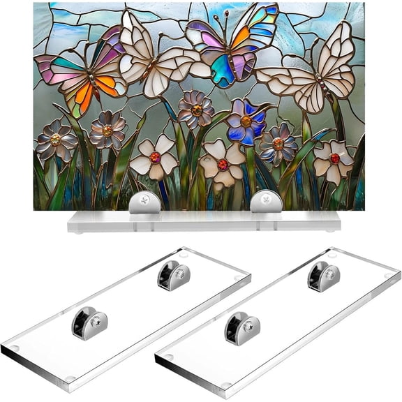 2 Pcs Acrylic Adjustable Glass Display Stands Easel for Glass Art Creations, Sta