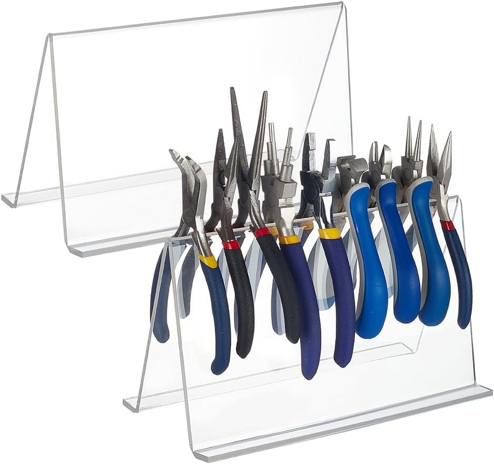 2 Pcs Acrylic Pliers Rack 3.9x8.3x4.7Inch Clear Acrylic Pliers Pliers Organizer Rack Holder Jewelry Tool Holder Pliers Organizer Stand for Storage Tongs Jewelry Clear DIY