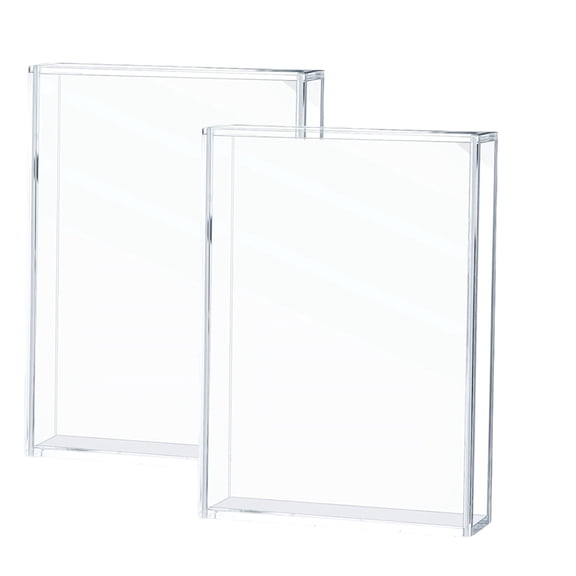 2 Pcs Acrylic Shadow Boxes Display Cases, DIY Frame Clear Display Cases Wedding Memory Dried Flower Container (5X7inch)