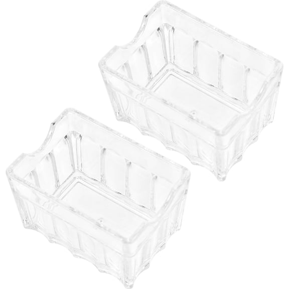 2 Pcs Acrylic Sugar Bag Seat Rectangle Bracket Storage Container Kitchen Organzier