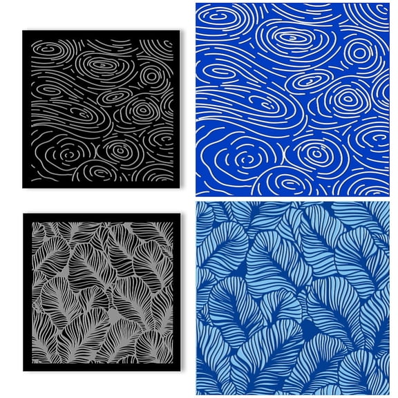 2 Pcs Acrylic Textured Mat Leaf Ripples Acrylic Clay Texture Sheets Embossing Polymer Clay Tools for Clay Earrings Making Jewelry Design