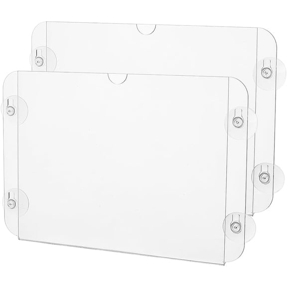 2 Pcs Acrylic Window Sign Holder with 4 Pcs Suction Cups 12.87 x 8.66 Inch Clear Signage Holder Wall Mount Advertising Frames