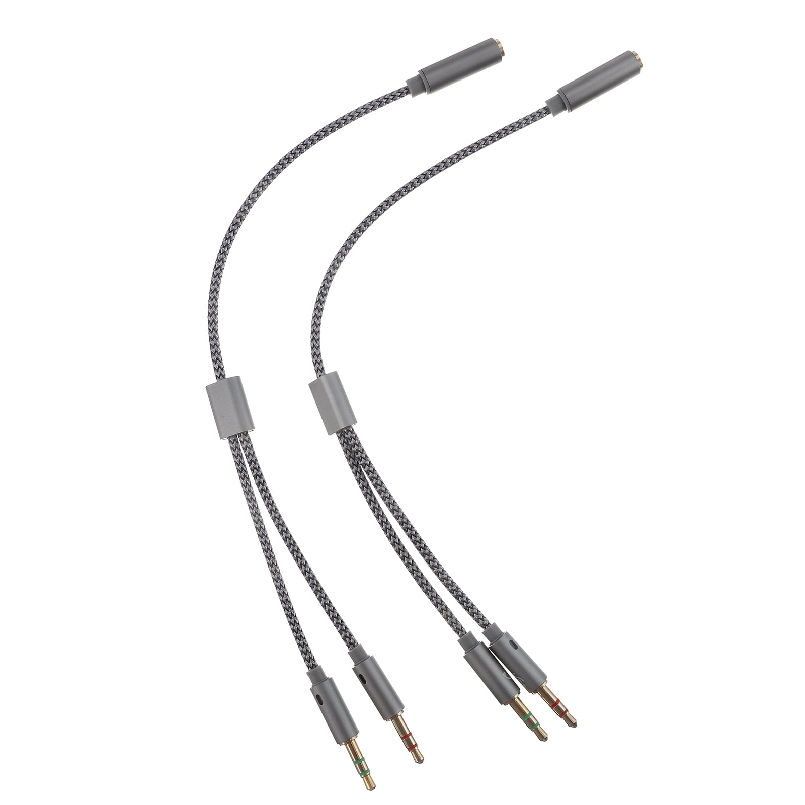 2 Pcs Adapter Headset Adopters Microphone Splitters Plug Play Gamenophobia and Pro Headphone