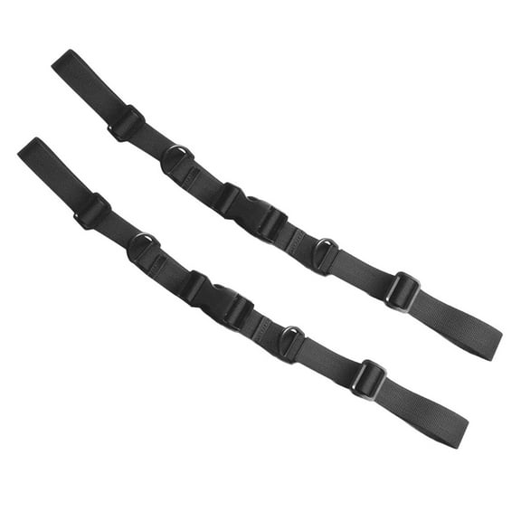 Outdoor Backpack Straps with Anti-slip Fixing Belt Adjustable Length for Hiking Jogging 2pcs Black