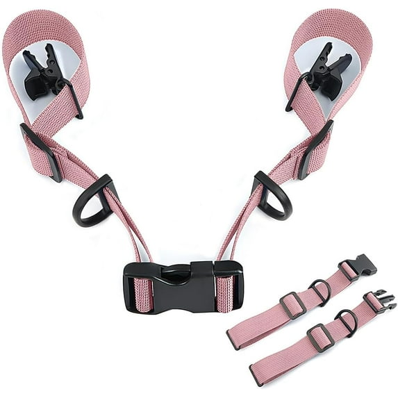 2 Pcs Adjustable Backpack Sternum Straps Chest Belt Hardness Strap with Anti-slip Fixed Clips for Camping Hiking (Pink)