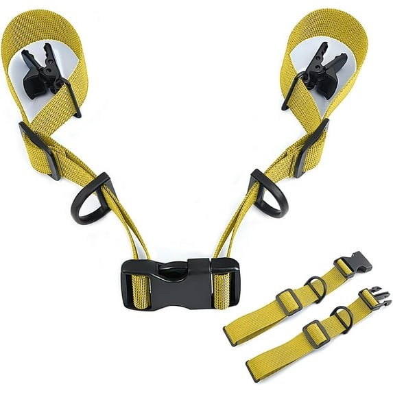 2 Pcs Adjustable Backpack Sternum Straps Chest Belt Hardness Strap with Anti-slip Fixed Clips for Camping Hiking (Yellow)