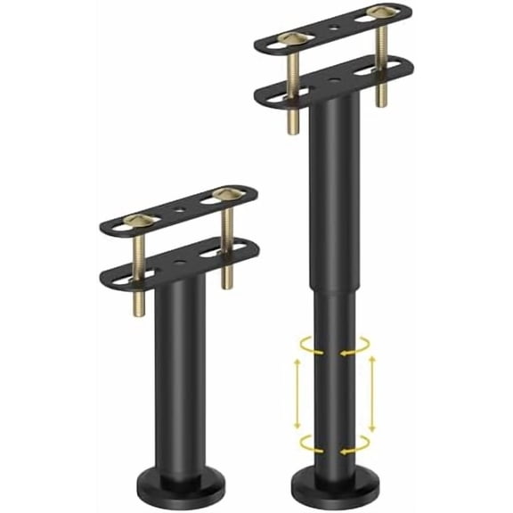 2 Pcs Adjustable Height Bed Support Legs 5.9-10.5 inch, Bed Frame Center Support Legs for Bed Frame/Bed Center Slat/Furniture,Heavy Duty Metal Bed Replacement Legs Bed Slats Support Legs