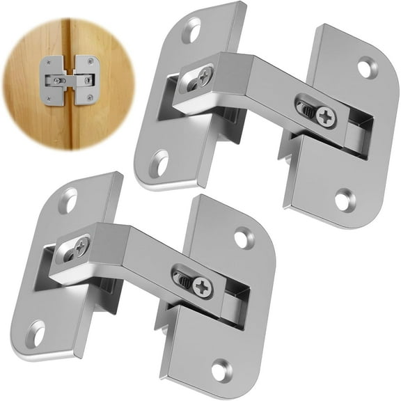 2 Pcs Adjustable Pie Cut Corner Hinge Concealed Sturdy Design for Lazy Susan Hinges for cabinets and Corner Cabinet Bifold Doors