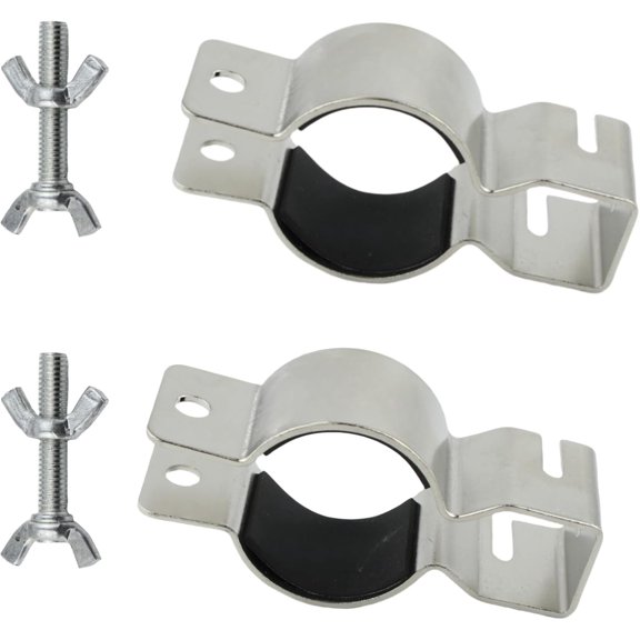 2 Pcs Adjustable Pipe and Drape Clamps, Heavy Duty Crossbar Hanger Bracket Compatible with 1.5" to 2" Upright Pipes, Double Backdrop Support Component for Weddings, Parties, Banquets, Events
