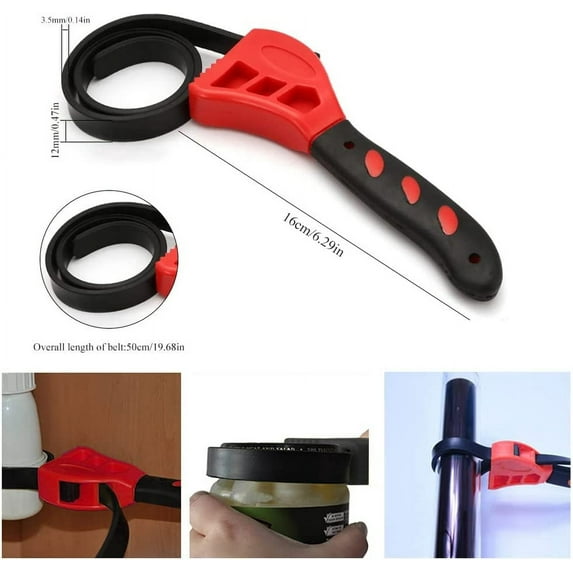 2 Pcs Adjustable Rubber Strap Wrench Strap Wrench Oil Filter Pipe Wrench Plumbing Wrench Anti-Scratch Universal Strap Wrench for Plumbers Car Repair Tools 6 Inch Ephe
